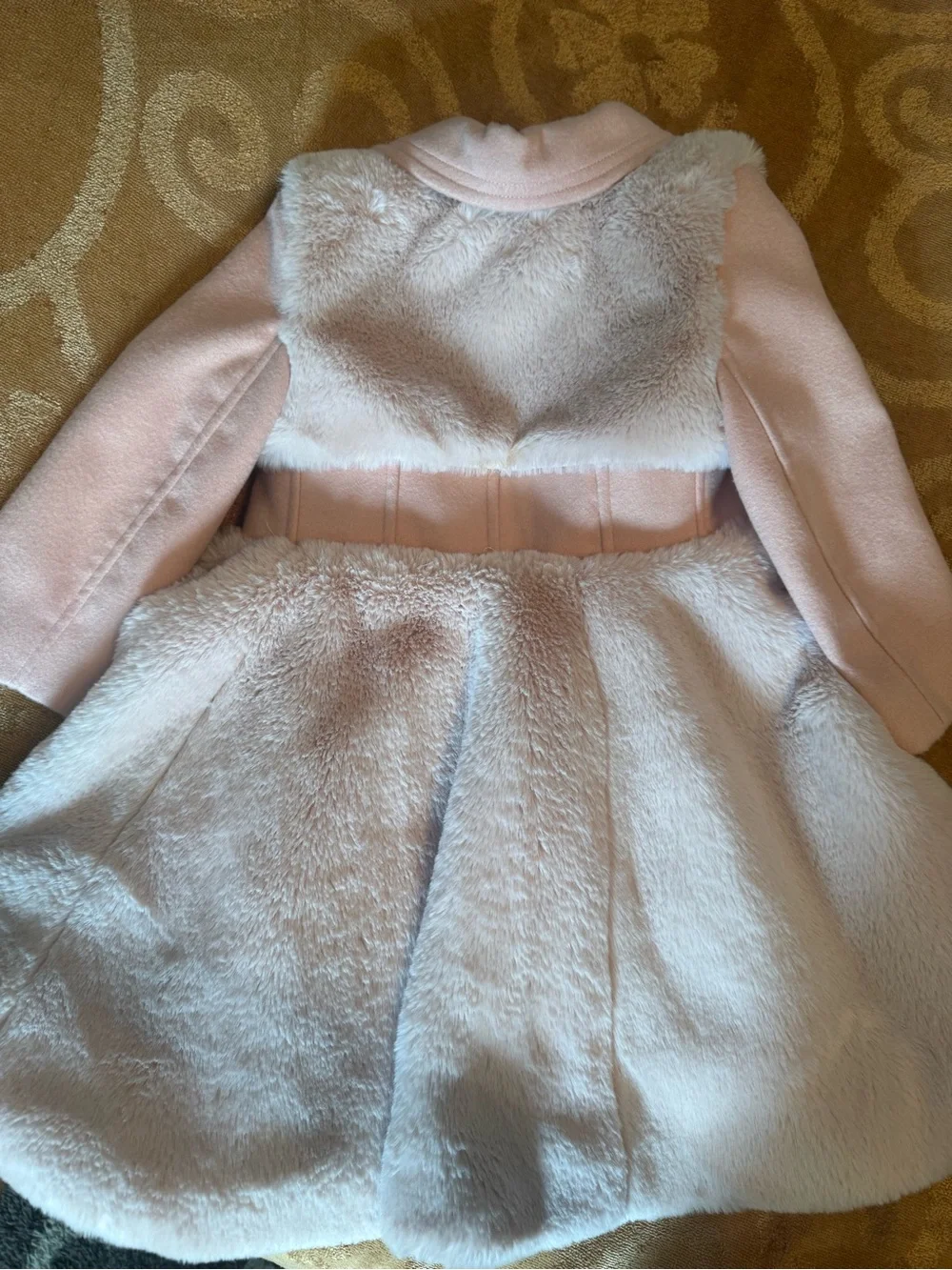Patachou Girls' Pink Faux Fur Coat